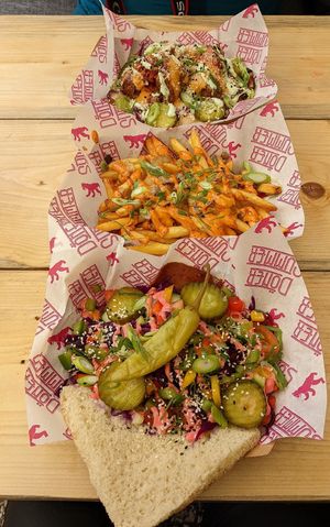 Top to bottom: Chik'n Parma Kebab, Animal Fries, Bad Girl Kebab at Döner Summer in York