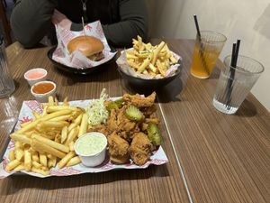 Chicken Platter - What’s Garlic In French Burger - Side of fries - Irn Bru - Cream Sodaa  at Döner Summer in York