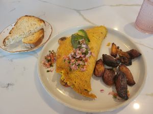 This chic is vegan omelet at Hatch44 Cafe in Metuchen