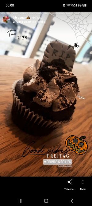 Halloween themed cupcake   at Crumbs & Doilies in London