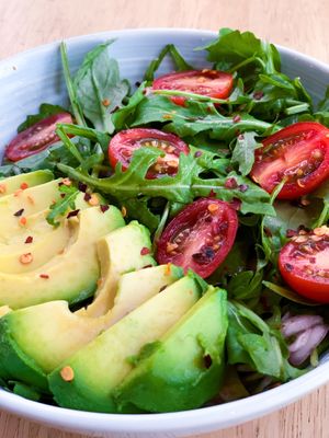 Avocado salad at Echo Cafe in North Vancouver