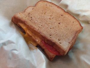 Vegan 101 grilled cheese (before I sliced it in half) at Toasted in Windermere