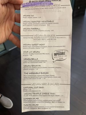 Separate Vegan Menu #Veganuary at Toasted in Windermere