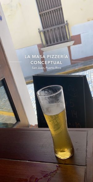 Cheers! 🍻  at La Masa Pizzería Conceptual in San Juan