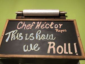 Chef sign  at La Masa Pizzería Conceptual in San Juan