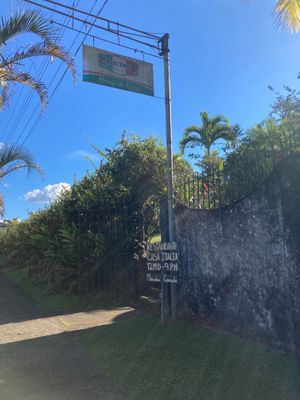 From the street. The restaurant is on a residential street and is at a house. at Casa Italia in Nuevo Arenal