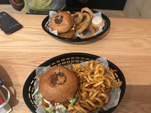 spicy chicken sandwiches  at Korny Vibes in Houston
