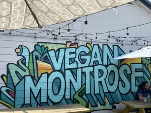 Outdoor patio at Korny Vibes in Houston