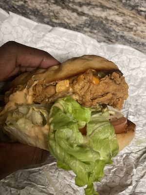 Chick’n Sandwich at Korny Vibes in Houston