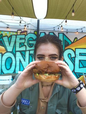 Vegan spicy chicn sandwich was so crunchy good  #Veganuary at Korny Vibes in Houston