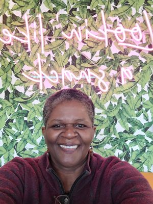 Looking like a snack! Sign at entrance at Korny Vibes in Houston