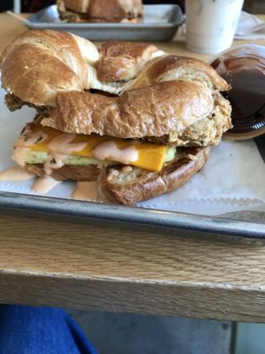 Chikn croissant (brunch menu) 🥰🥰  at Korny Vibes in Houston