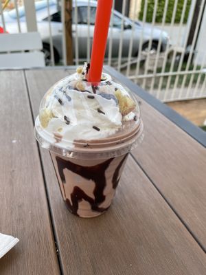 Banana pudding regular size, added chocolate syrup   at Korny Vibes in Houston