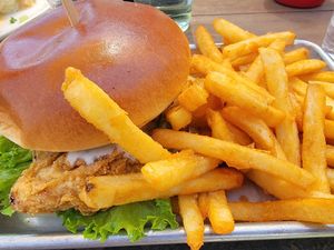 Cauliflower sandwich at Korny Vibes in Houston