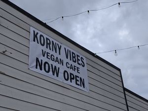 View from the street at Korny Vibes in Houston