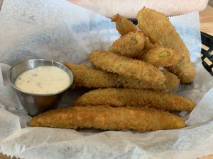 Fried pickles at Korny Vibes in Houston