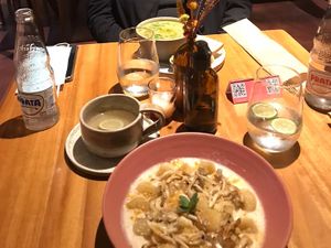 Caldo Verde e gnocchi de mandioca at Cajui in Sao Paulo