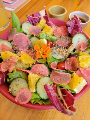 Tropical salad, nice mix at Cajui in Sao Paulo