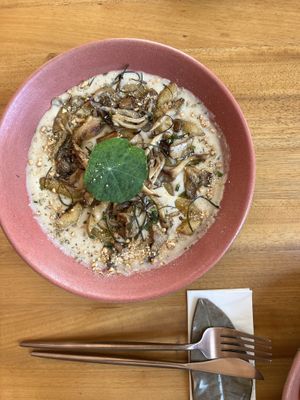 Gnocchi with mushrooms   at Cajui in Sao Paulo