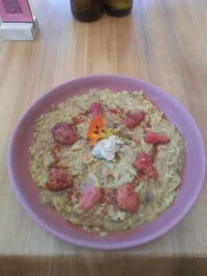 Risotto de cajuí. Muito boa a combinação do cajuí, carne de jaca e queijo de castanhas. at Cajui in Sao Paulo