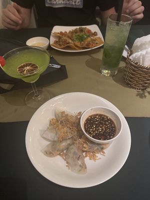 Veggie dumplings for me   at Morning Glory Original in Hoi An