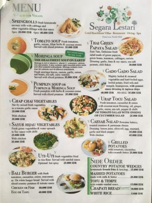 soups and salads at Segara Lestari in Tejakula