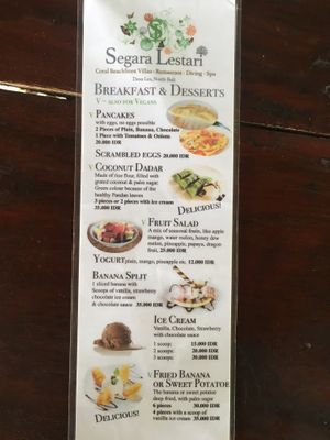 breakfast and dessert at Segara Lestari in Tejakula