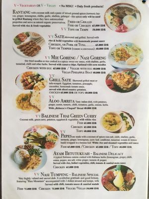 local food, most of them with vegan option  at Segara Lestari in Tejakula