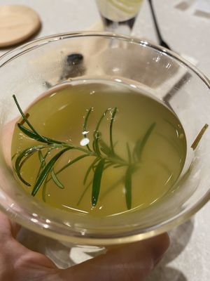 Yuzu rosemary green tea at lyemon 伊右衛門カフェ in Kawasaki