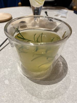 Yuzu rosemary green tea at lyemon 伊右衛門カフェ in Kawasaki