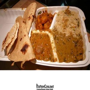 Bawarchi vegetarian combination with matar koftka at Bawarchi Indian Kitchen in Los Angeles