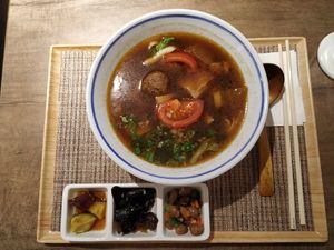 Braised tofu noodles as set meal at May Sensei - 五梅先生 in Kaohsiung