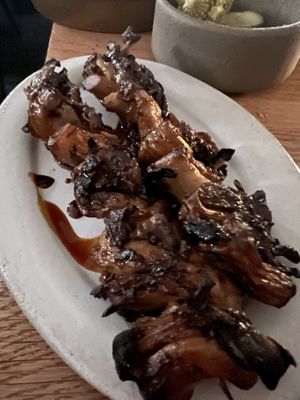 Mushroom skewers   at Bubala - Spitalfields in East London