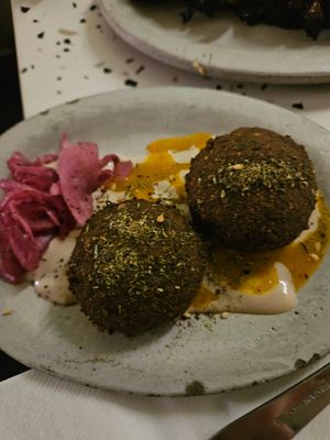 Falafel, zatar & onions at Bubala - Spitalfields in East London