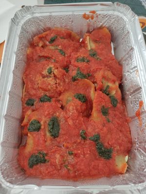 Raviolis veganos de berenjena at La Rucola in Tenerife