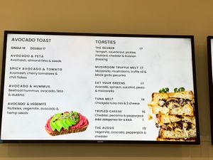 Food menu   at Jumi's Cafe in South Yarra