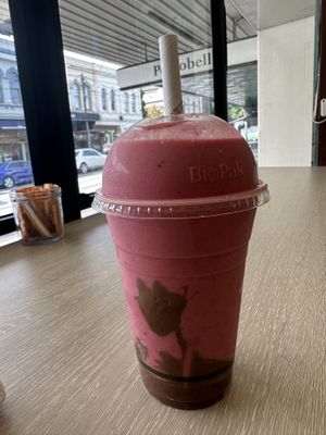 Valentine’s smoothie   at Jumi's Cafe in South Yarra