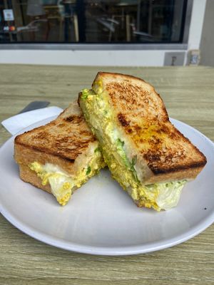 Curry tofu sandwich  at Jumi's Cafe in South Yarra