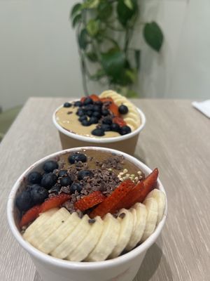 Two delicious açai bowls 👌  at Jumi's Cafe in South Yarra