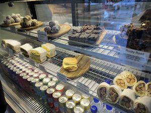 The desserts and sandwiches   at Jumi's Cafe in South Yarra