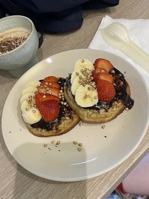 ferrero rocher crumpets   at Jumi's Cafe in South Yarra
