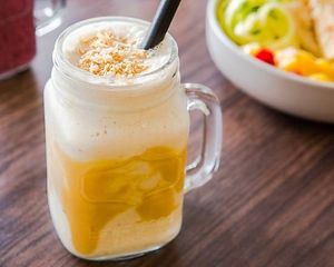 The Monday Morning smoothie- perfect with a shot of coffee! at Jumi's Cafe in South Yarra