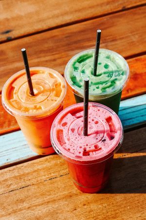 Fresh juices at Jumi's Cafe in South Yarra