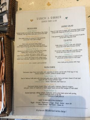 Lunch and evening menu at Coffee & Thyme in Ubud