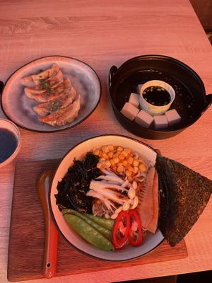 Ramen, tofu, gyoza  at Izumi in Moscow
