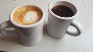 Great Americano and decaf soya latte at Moose Coffee in Leeds