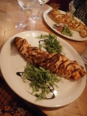 Vegan calzone at Padrone Pizza in Helensburgh