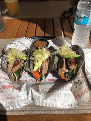 Impossible tacos at WTF Burger Bar in Cabo San Lucas