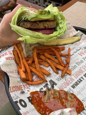 Burger at WTF Burger Bar in Cabo San Lucas