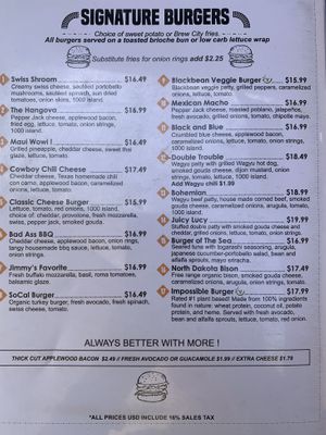 Burgers at WTF Burger Bar in Cabo San Lucas